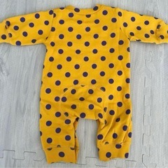 裏起毛、猫ポケット付きロンパース、水玉、迷彩、5点セットの画像