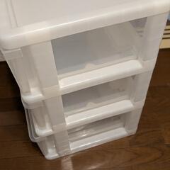プラスチックケース　引き出し　三段チェスト　タンスの画像