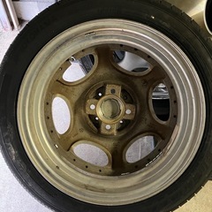 ディッシュホイールタイヤ　4本　ディッシュタイプ　１５インチアルミホイール　タイヤ　メーカー不明workユーロラインディッシュ？の画像