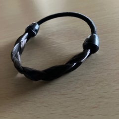 編み込み ヘアゴム　黒〜ダークブラウン