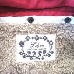 レッドＸキャメルベージュ☆内側ボアの防寒コート（内側ボアとフードは取り外し可能）の画像