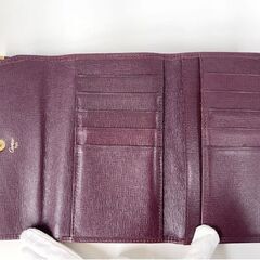 Cartie カルティエ マストライン レザー 三つ折り ボルドー系 がま口 財布 折り財布 ウォレット 札入れ 小銭入れ ☆ 札幌市 白石店  の画像