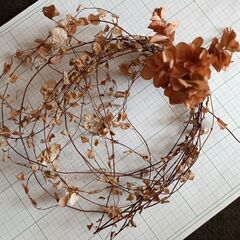 ドライフラワー　ワイヤープランツ　紫陽花　ナチュラルカラーの画像