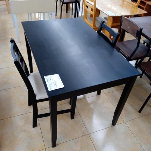 お値下げしました！★ジモティ割あり★ IKEA ダイニングセット 黒 H75×D74×W118 クリーニング済み OJ7744