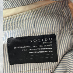 SOLIDO　パンツ　裏地　ストライプ　ベージュD_021の画像