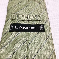  ネクタイ 中古 美品 シンプル 柄物ナロータイレギュラータイLANCELランシェルの画像