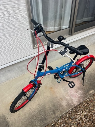 【D-339】サカモトテクノ　折りたたみ自転車　マーブル　中古　激安　通勤　通学　カゴなし D-339】サカモトテクノ 折りたたみ自転車 マーブル 中古 激安 通勤