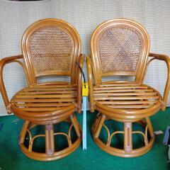 籐椅子　２脚の画像