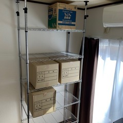 耐震突っ張りスチールラック5段（幅91.5×奥46×高さ221〜...