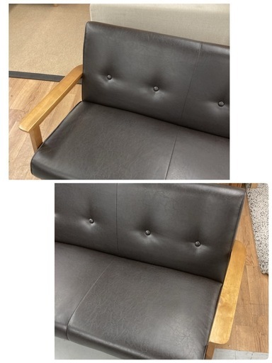 S709 ⭐ 2Pソファー ヴィンテージ風 アンティーク風 レトロ 合皮 幅