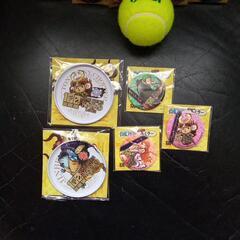 缶コースター2枚と缶ミラー3枚(ワンピース)