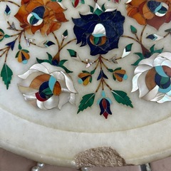 ハンドメイド 天然石　細工 螺細 プレート 飾り皿の画像