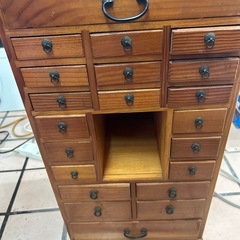 からくり箪笥 薬箪笥 和風デザイン 22引き出し 隠し扉