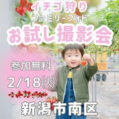 【参加無料！お試し撮影会】いちご狩り体験をの様子を撮影します