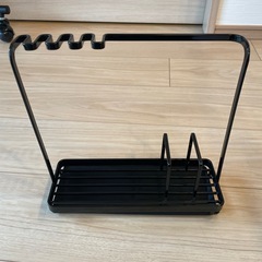 山崎実業　tower スポンジ＆クリーニングツールスタンド　ブラック