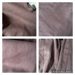 リエンダ ダークブラウン 長袖 ニットロングワンピース ベルト付き フリーサイズの画像