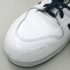 中古 Simon 安全靴 8611白/ブルー 26.5cm EEE ワイドACM樹脂先芯 SX三層底Fソール 牛革 スニーカータイプ 札幌市 清田区 平岡の画像