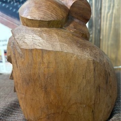 大国様　一刀彫　木製　置物　の画像