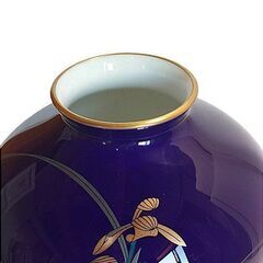 香蘭社　花瓶　蘭の香　瑠璃　金彩の画像