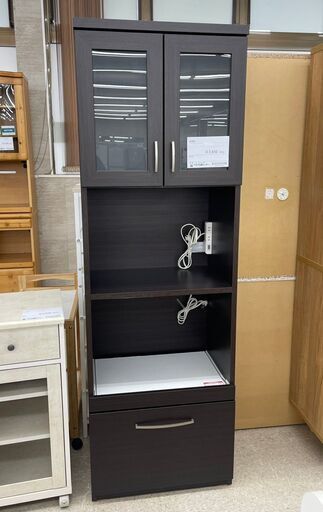 ★ジモティ割あり★  食器棚 茶 H181×D39.5×W58.5 クリーニング済み TJ10789