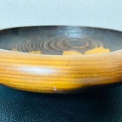 銘々皿　直径20㎝　縁起物　天然木製　手彫り　【j244】の画像