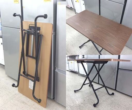 ニトリ 昇降テーブル ライザN 幅110×奥行55cm ダークブラウン 木目調