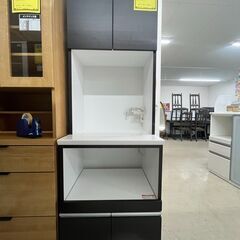 ジモティ来店特価!!　レンジ台　ダークブラウン×ホワイト　J-2...