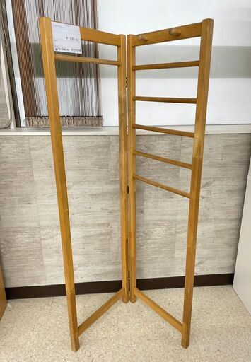 ★ジモティ割あり★  ハンガーラック ナチュラル H170×D3.5×W100 クリーニング済み TJ10792