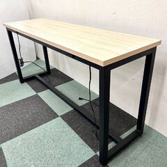 ASPLUND カフェカウンター H720 ネイルテーブル カウンター 机 木目調 デスク カフェ サロン 作業台 コンセント付 