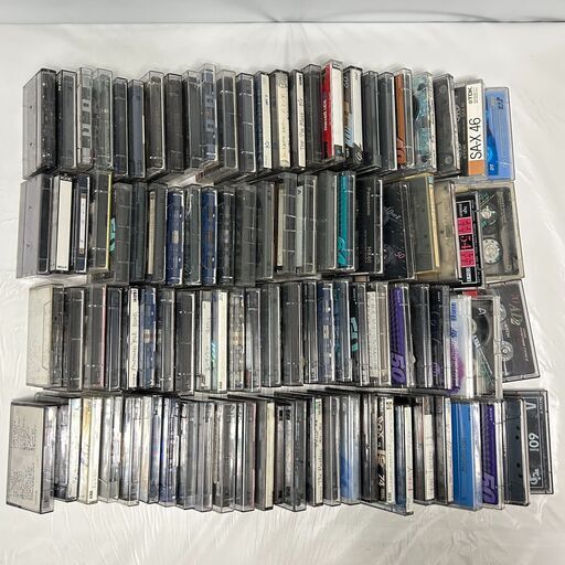 中古 カセットテープ 100本 まとめて 大量 ハイポジションカセットテープ　中古品 使用済み 録音済含む 昭和レトロ ※ジャンク扱い