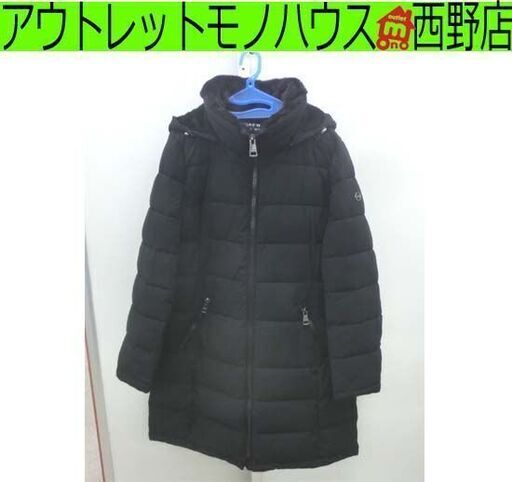 美品 アンドリューマーク ロング ストレッチ ジャケット レディース XL ブラック 黒 ロングコート フーディー フード取り外し コストコ 1423663 Andrew Marc 札幌 西野店
