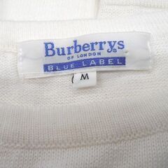 Burberrys BLUE LABEL バーバリー ブルーレーベル レディース 半袖 ニット サイズ Mサイズ トップス 白×チェック 苫小牧西店の画像