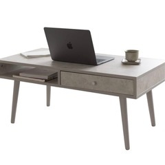 セラミック調 大理石風 引き出し付きテーブルの画像