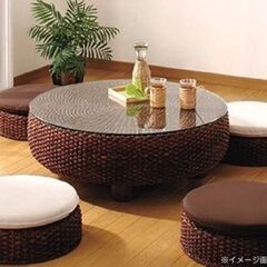 気持ちお値下げ14000円→12000円　ウォーターヒヤシンスガラステーブルの画像