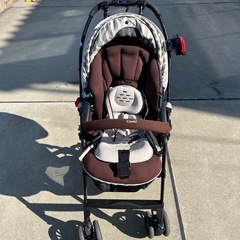 Combi ベビーカー ブラウン ボーダー 新生児 出産祝い 2wayの画像