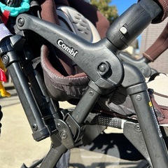 Combi ベビーカー ブラウン ボーダー 新生児 出産祝い 2wayの画像