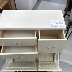 ★ジモティ割あり★  収納家具 ホワイト H92×D32×W73 クリーニング済み TC2687の画像