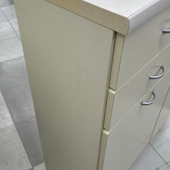 ★ジモティ割あり★  収納家具 ホワイト H92×D32×W73 クリーニング済み TC2687の画像