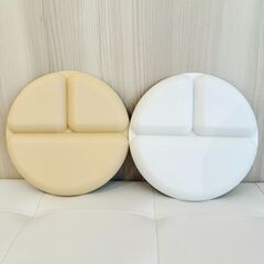 【0円無料】アースカラー 抗菌ランチプレート 色違い2枚の画像
