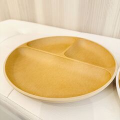 【0円無料】アースカラー 抗菌ランチプレート 色違い2枚の画像