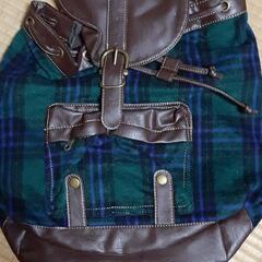 ☆新品☆＊グリーン系チェック柄の起毛素材のリュック＊