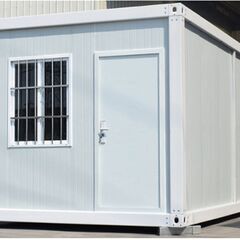 【資材でのご提供】W2000×D3000×H2500㎜ ジャスト約6㎡・3.7畳 1個セット現地組立 ユニットハウス 簡易ハウス コンテナハウス 窓二つ付き 納期相談 低コスト 耐火 断熱 防音 耐震 連結可能 増築対策 物置・事務所・別宅・従業員宿舎に最適 日本語説明書付き グレー (グリーン)[兵庫から全国]新品未使用 ユニットハウス プレハブ 海上 コンテナ ログ 仮設住宅 事務所 倉庫 野外 OK 海外製 格安 屋上テラスガレージの画像