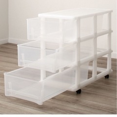 キャスター付き3段収納ケース