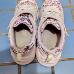瞬足　21センチ　細身　子供靴　女児　紫  300円の画像