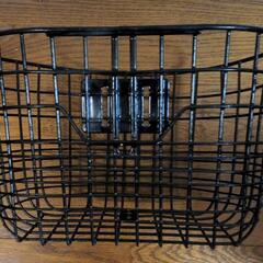 自転車　フロントバスケット　前かご　黒　ブラック　収納カゴにもの画像