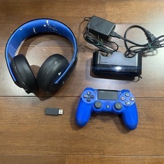 SONY  PS4PRO PSVR   
 コントローラー　 無線ヘッドホン、コントローラー充電器　ソフト の画像