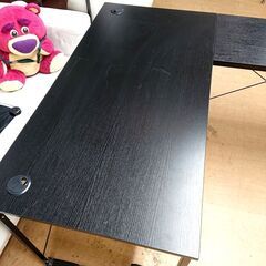 2/20LOWYA Ⅼ字デスク ニューミショーン PCデスク ウォルナットの画像