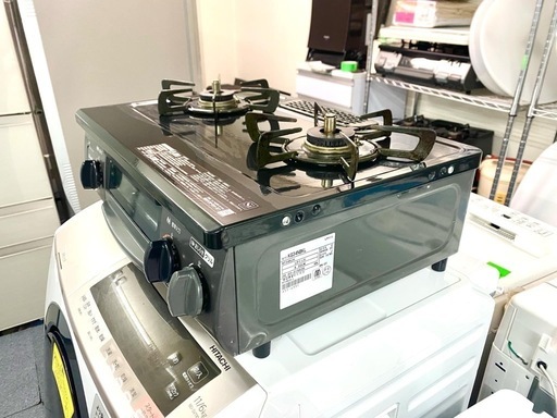 配送可能　保証付き　2020年製リンナイ Rinnai ガステーブル 56cm幅 ブラック 左強火力 プロパンガス用 KG34NBKL リサイクルサービス八光】2018年製 リンナイ KG34NBKL/13A ガス 