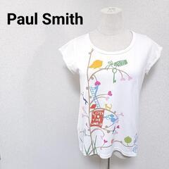 ポールスミス クルーネック半袖Tシャツ ホワイト 綿 M レディース