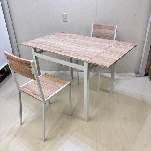 21975  伸縮ダイニングテーブル チェア2脚 3点セット    ◆大阪市内・東大阪市他 6,000円以上ご購入で無料配達いたします！◆ ※高槻・枚方方面◆西宮・尼崎方面◆生駒方面　それぞれ条件付き無料配送あり！
